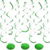 24 PCS Green Hanging Swirl, Sparkle Ceiling Hanging Decorations, Plastic Streamer Party Decorations with Double-Swirls and Single-Swirls for Birthday