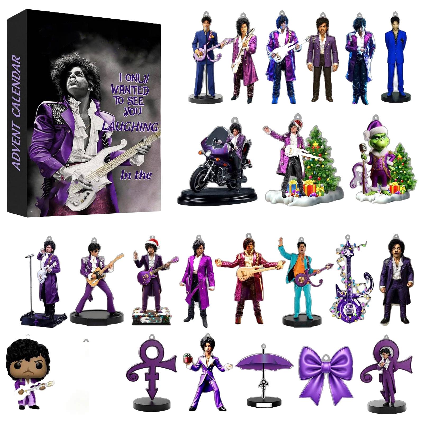 

2D Flat Acrylic Mystery Box 24pcs Pendant With Airplane Box Funny Christmas Countdown Calendar One Size