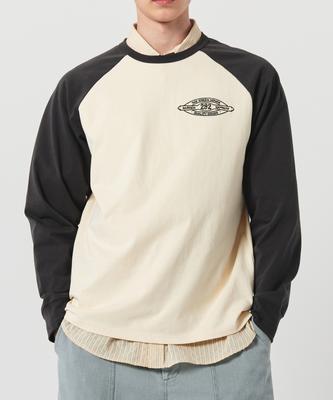 GARDEN EXPRESS Embroidered Reglan T-Shirt (Ivory Mix)