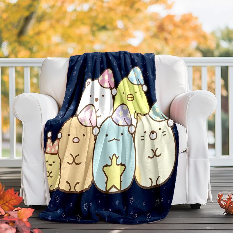 Sumikko Gurashi1 printed throw blanket—lightweight,soft,warm;versatile blanket for all seasons—perfect as &air-conditioning throw,nap blanket