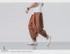 Men's Summer Loose Fit Cotton-Linen Nine-Point Wide-Leg Pants