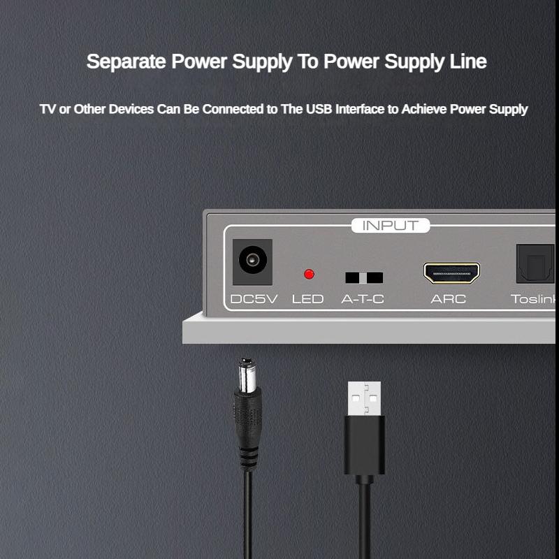 HDTV ARC Adapter PS4 Multifunctional Audio Converter Fiber Coaxial Digital Audio Converter 3.5mm Output Amplifier Speaker