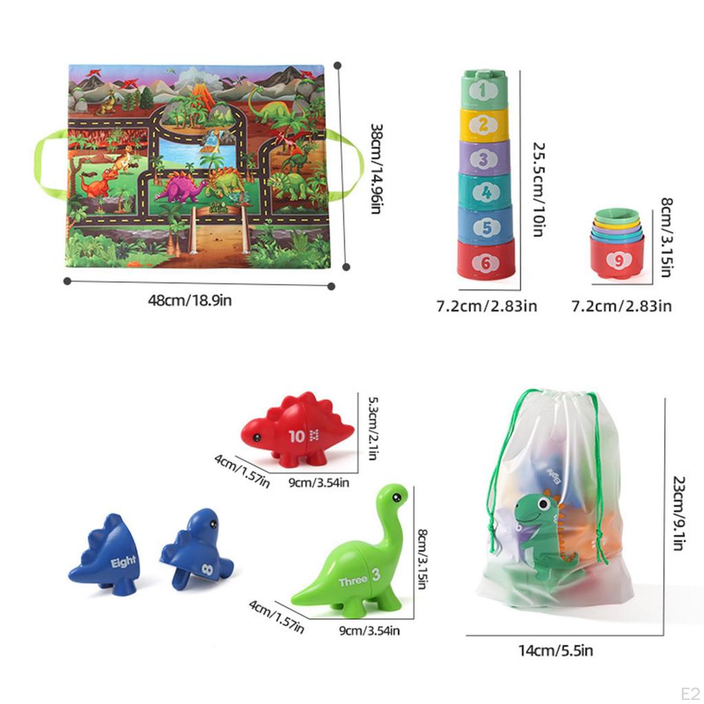 Dinosaur Learning Toy Double Sided Matching Game Travel Birthday Gift Outdoor Preschool