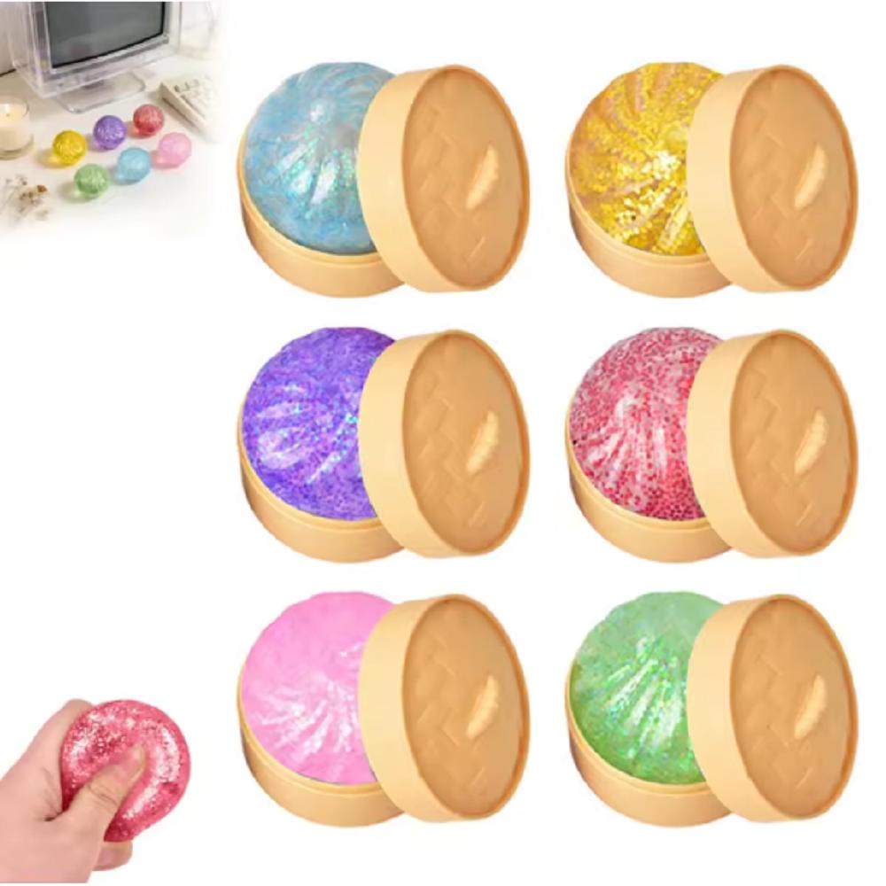 Topmix New Flash Dumpling Squishy Toy, Slow Rebound Soft Squeeze Stress Ball, Decompression Fidget Toy