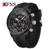 OFNS Men's Trendy Quartz Watch with Calendar, Multifunctional Small Seconds, 50m Waterproof - Casual Teenager Style