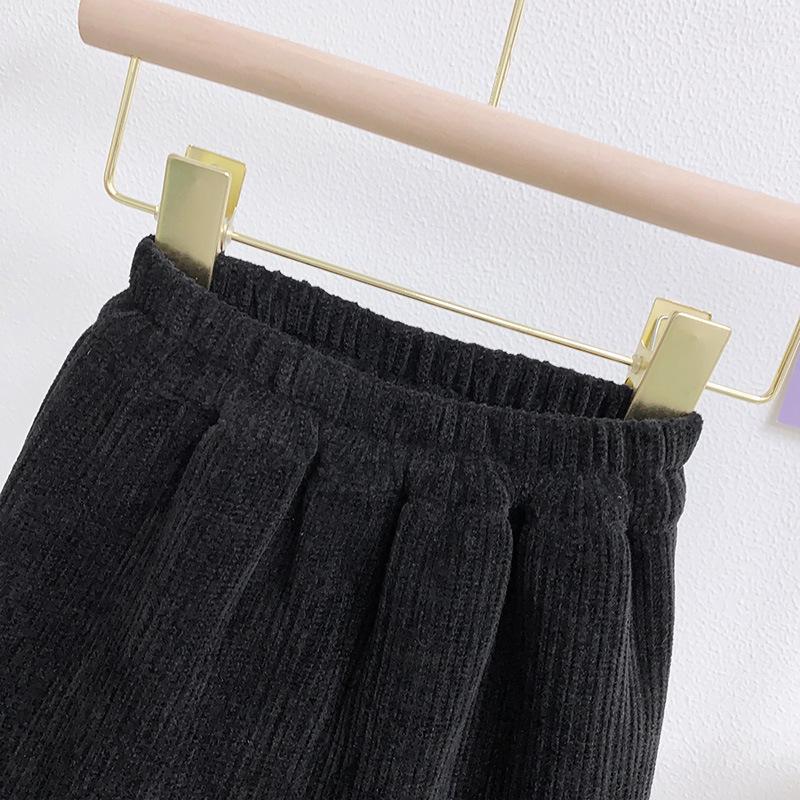 Very Fishy Girls' Winter Ribbed Wide-Leg Trousers (WE592): Thickened for Warmth