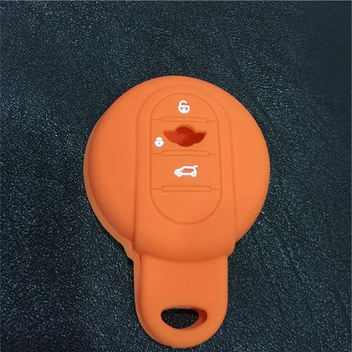 

Silicone car Key cover Cases Key Cover Bag Fit for BMW MINI Cooper 2014 2015 f55 f56 key помаранчевий
