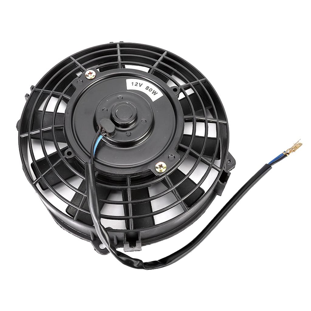 Akozon Radiator Cooling Fan 7 Inch Slim Electric Radiator Push Pull Cooling Fan Thermo Universal with Installation Kit