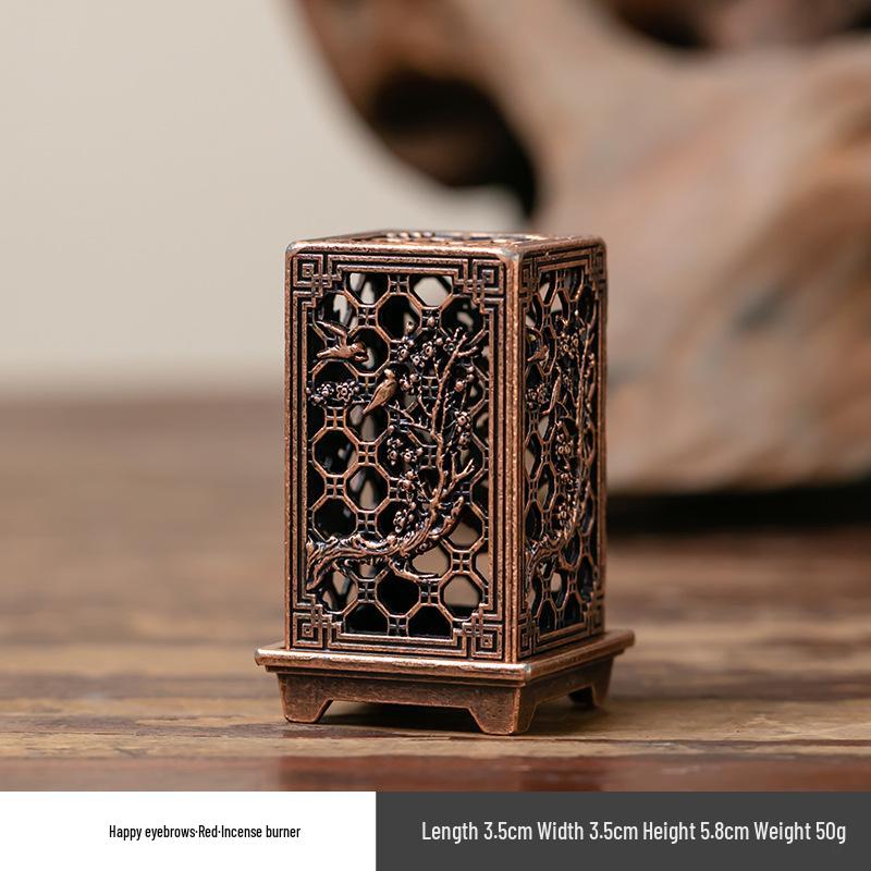 Vertical Baifu Hollow Creative Alloy Incense Burner - Office Decor