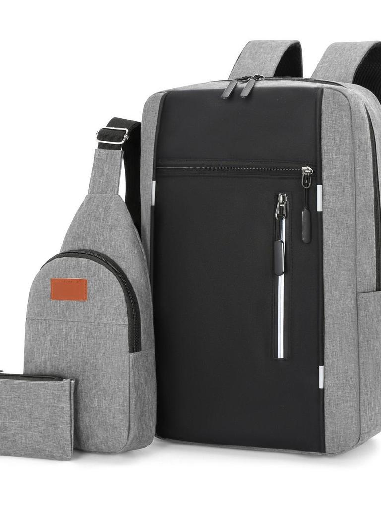 Multifunctional Student Schoolbag: Men's Large-Capacity Lightweight Backpack Set with Computer Compartment