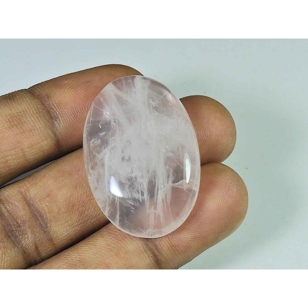 Natural Pink Rose Quartz Oval Shape Cabochon Loose Gemstone 62Cts. 26X36MM SK-4234