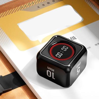 Gravity Sensor Gravity Sensing Timer 4 Preset Time LED Display Visual Flip Timer USB Rechargeable Cube Shape Countdown Timer