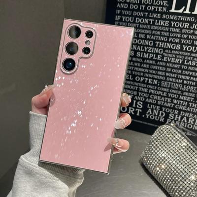 Pouzdro na mobilní telefon Samsung S24ultra Plně kryté proti pádu S23ultra Pokročilé galvanicky pokovené třpytivé pouzdro ve tvaru diamantu