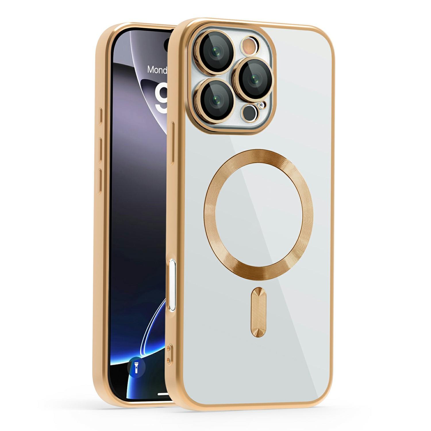 

For iPhone 16 Pro Case Compatible with MagSafe TPU+PC Clear Back Cover Brown