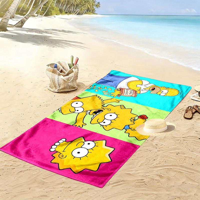 The Simpsons Art Print Beach Towel, Large Soft Quick Dry Towel for Beach Camping Swimming