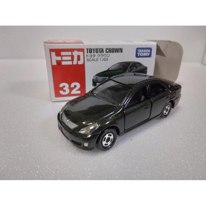 Tomica No. 32 Toyota Crown 1/63 Scale Diecast Car, Dark Green, Made in China