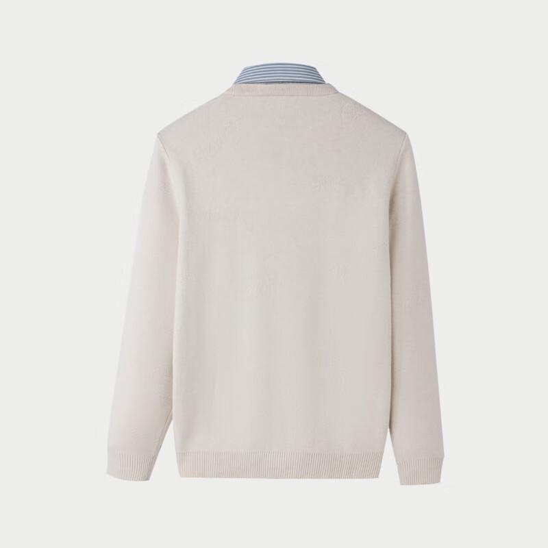 HLA Men's Warm Fake Two-Piece Knit Sweater