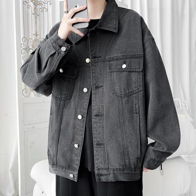 Denim Jacket Men's Spring and Autumn New Korean Style Loose Trendy Top Retro Comfortable Lapel Jacket for Men