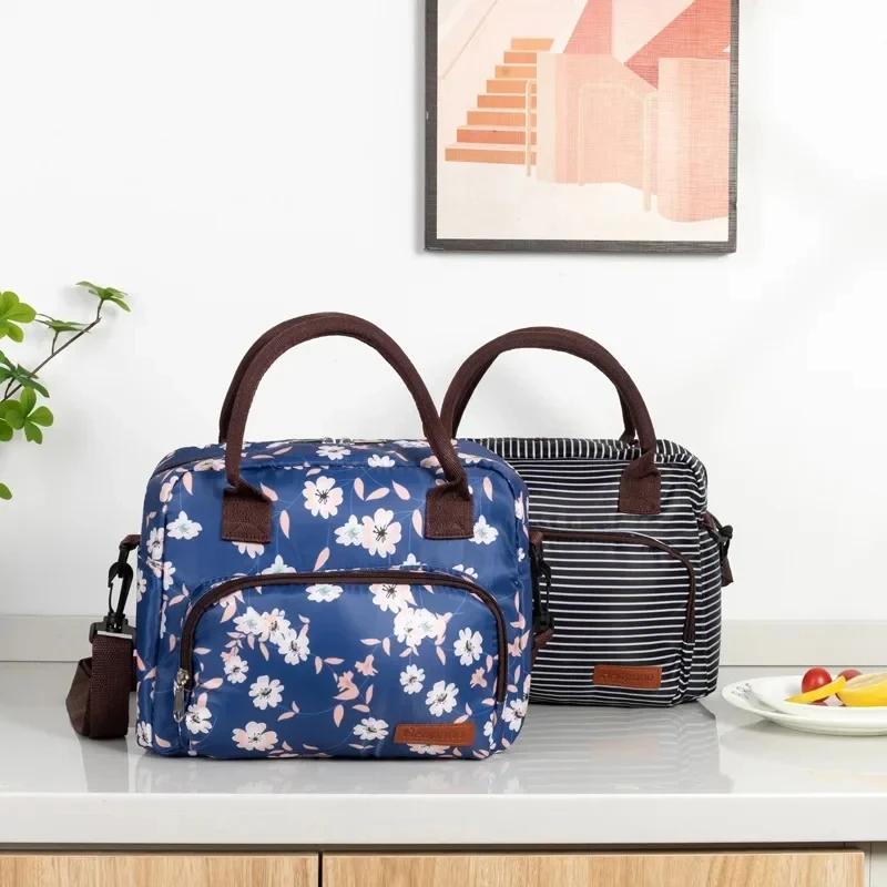 Oxford Cloth Thermal Bag Portable Large Capacity Cross-body Portable Lunch Box Bag Cooler Bag Lunch Bags for Women Kids