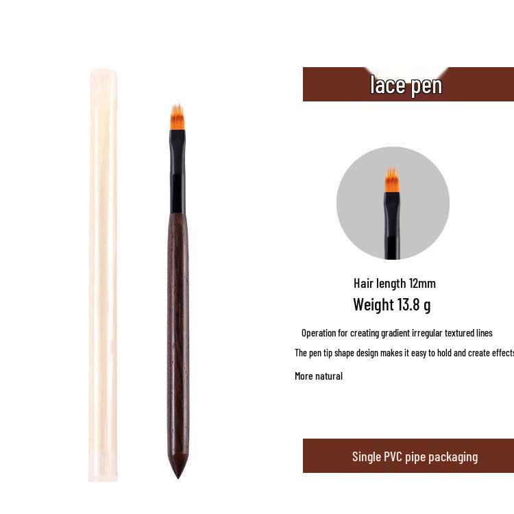 Japanese Sandalwood Nail Art Round Liner & Builder Gel Brush Set