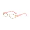 Retro metal rivet YK with degree, high myopia, plain flat glasses