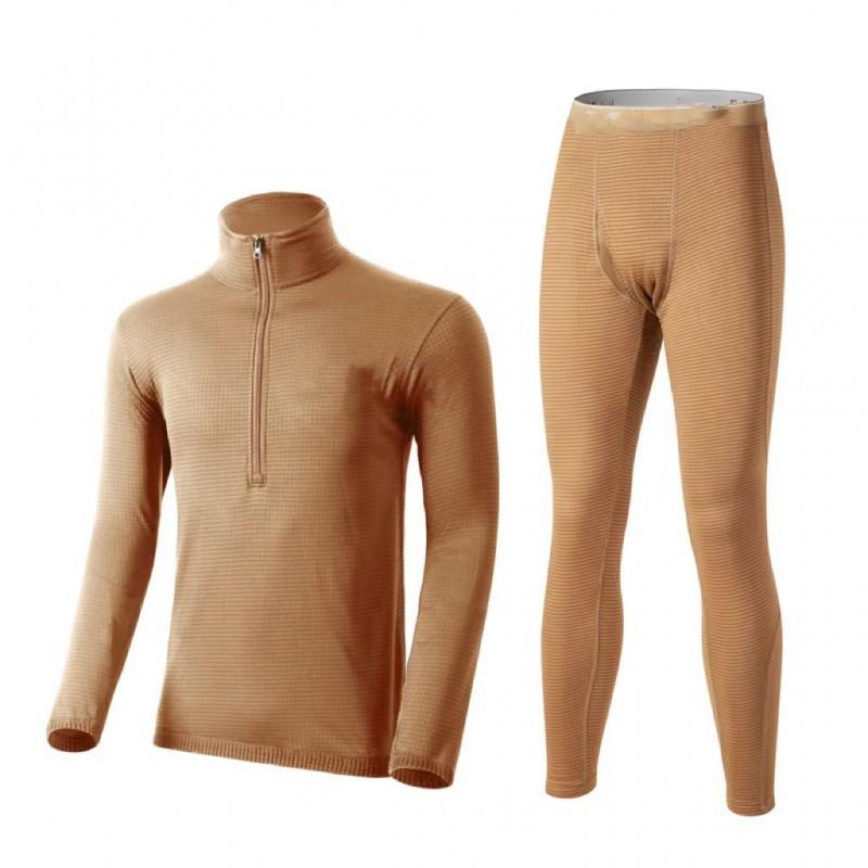 

Warm Underwear Set With Wavy Velvet Liner Outdoor Sports Health Second-generation Stand-up Collar Fleece XXXL хакі