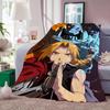 ANIMNE F-Fullmetal A-Alchemist Blanket Perfect Gift For Sofa Office Bed Plane Travel Sleep Read Relax Camping