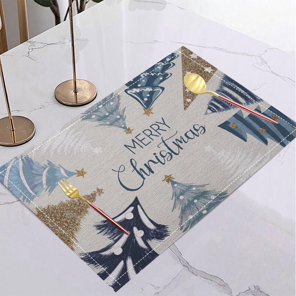 Christmas Tree Table Mat Red Green White Festive Festive Placemat for Christmas Dinner Holiday Table Winter Party Xmas Decor
