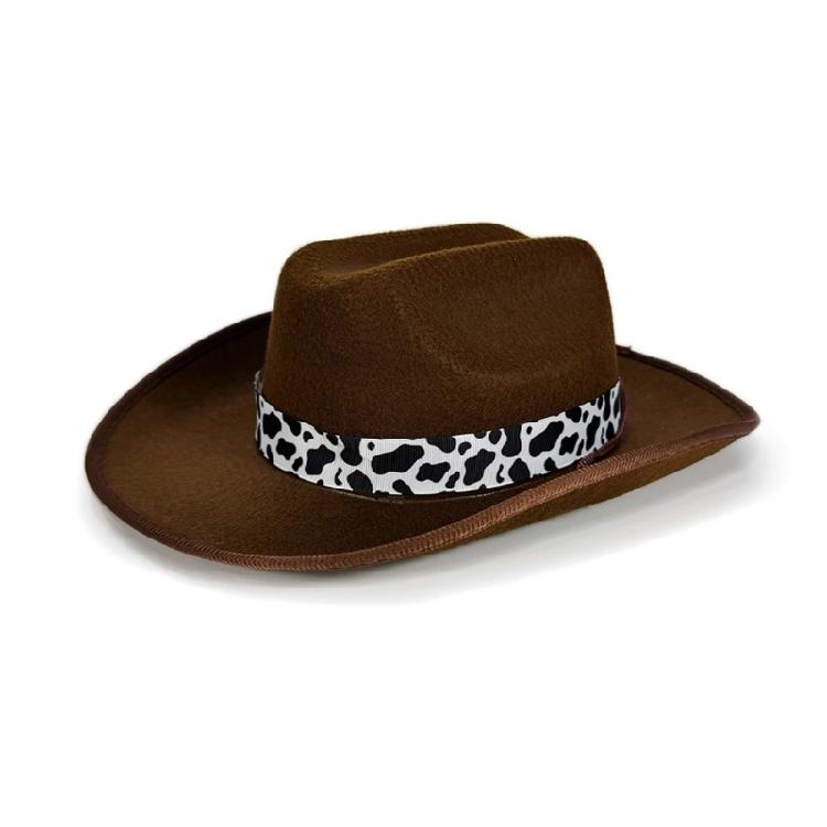 Trendy Cow Embellished Cowboy Hats For Youth Soft Multiple Color Size Photo Props