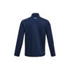 Under Armour Glow-In-The-Dark Letter Logo Print Half-Zip Pullover Sweatshirt Men Tops Dark-Blue 1373409-408