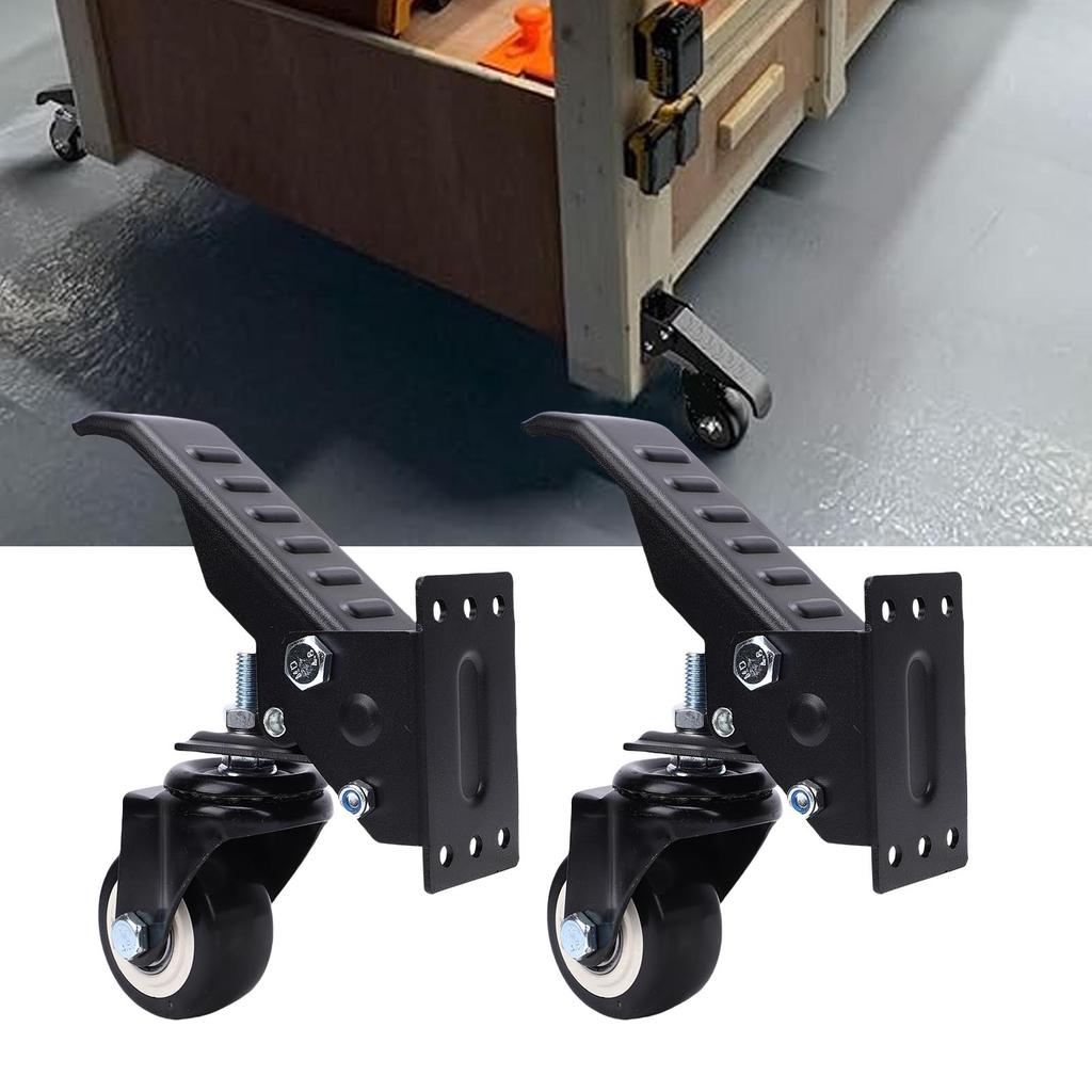 Workbench Casters Kit 900 Lbs Capacity Retractable Casters with Lifting Lowering Function for Bench Table Cabinet