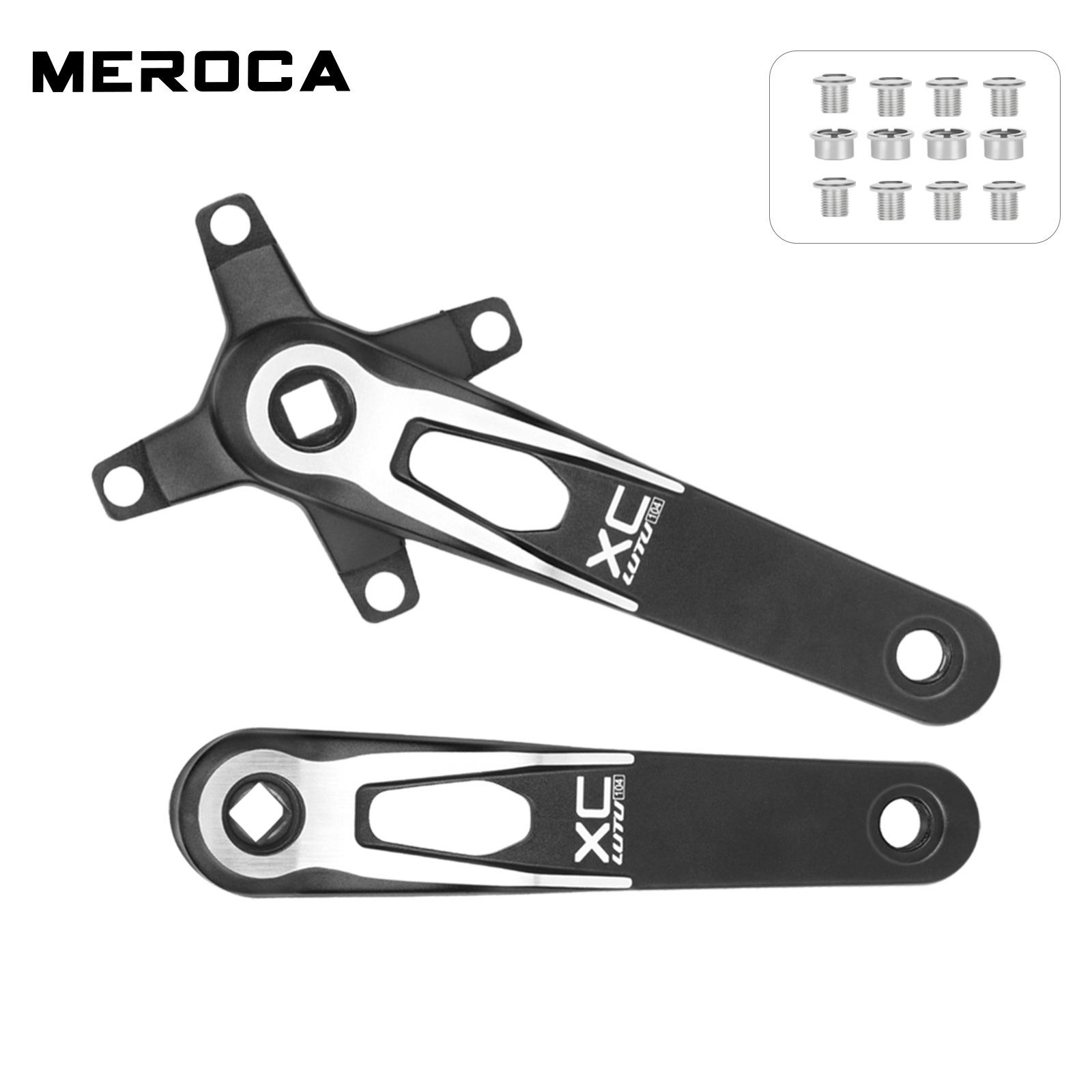 MEROCA XC Mtb Cranks Square Hole Crankset with Positive Negative Tooth Chainring 32/34/36/38T 104/64BCD 170mm Hollow Lightweight B405 170mm