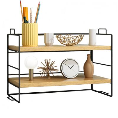 Desk 37cm Open Mini Desktop Stylish Desk Storage Nordic for Small Easy Assembly Shelf, 2-Tier, Wide, Shelf, Iron, Rack, Shelf, Style, Stationery,