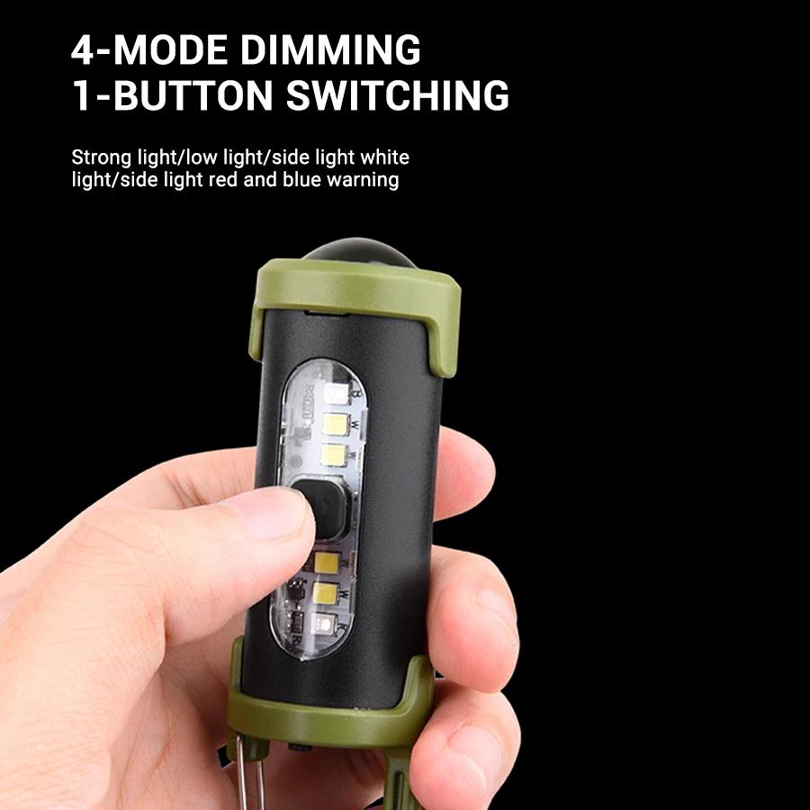 Rechargeable Keychain Camping Tent Lamp Multifunction COB Work Light Outdoor Emergency Torch Light for Walking Searching Hiking