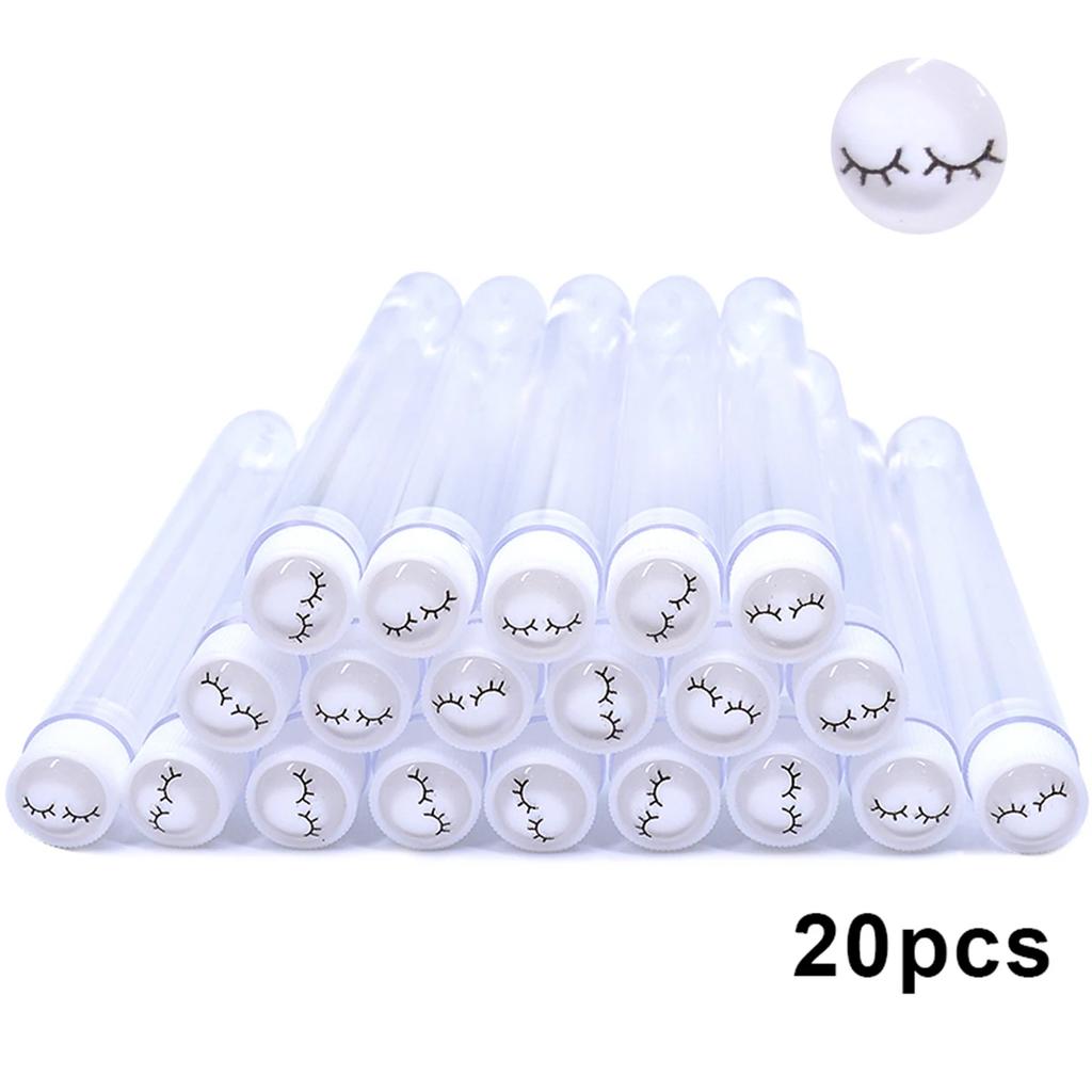 20pcs Empty Eyelash Brushes Tubes Reusable Eyelash Mascara Wand Container Sparkling  Lash Spoolies Combs Dust-proof Flask Case