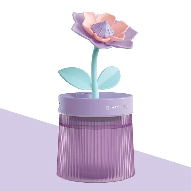 Xiaomi 2025 Humidifier Portable USB Ultrasonic Colorful Cup Aroma Diffuser Cool Mist Maker Flower Air Humidifier Purifier With Light