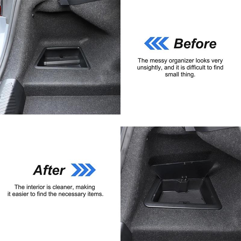 ABS Black For BMW 5 Series G60 2025 2025 Car Rear trunk Side Storage Box Multi functional Storage Box Car Interior Accessories
