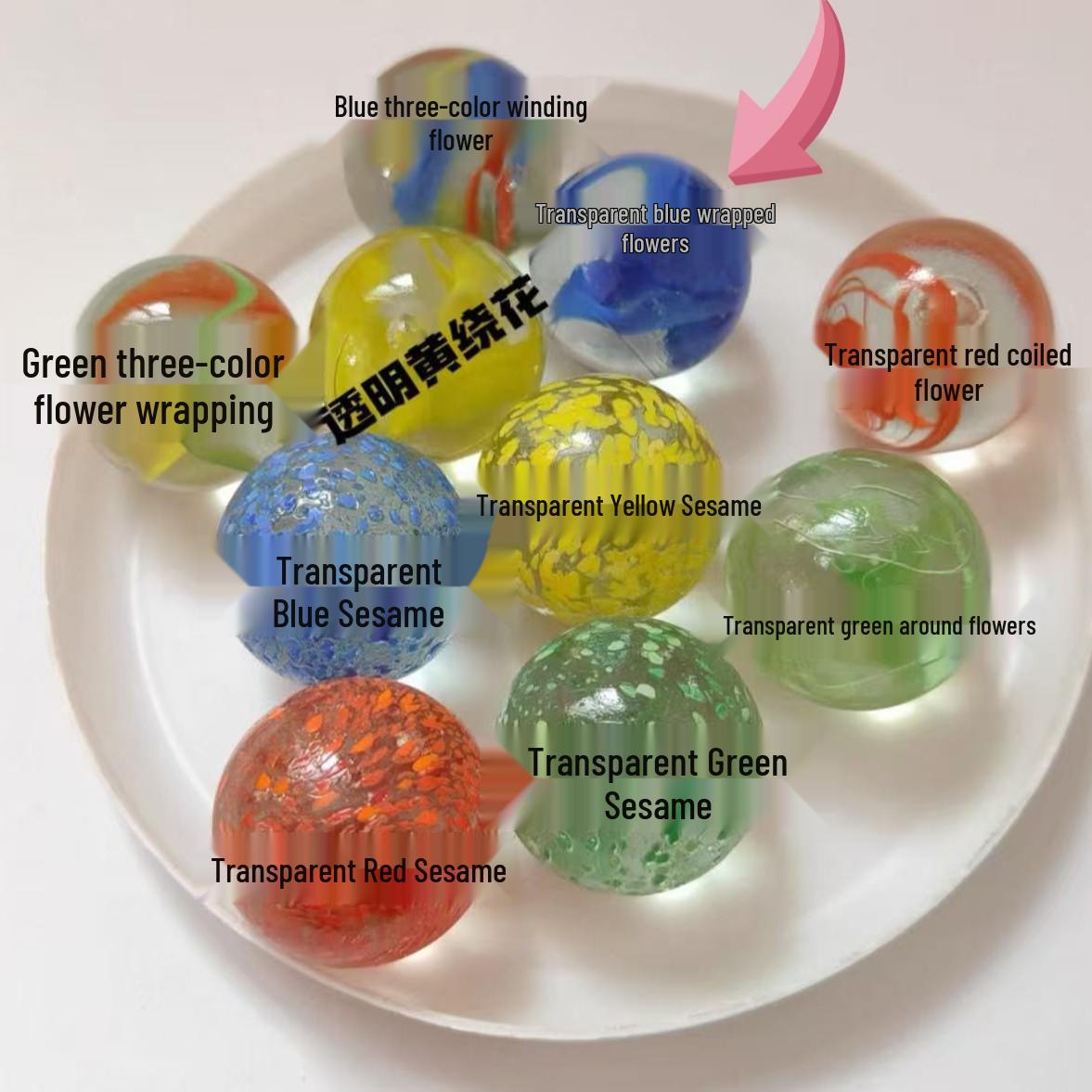 35mm Mixed Checkered Glass Beads & Marbles - Nostalgic Solid Color Children s Toy Crystal Balls