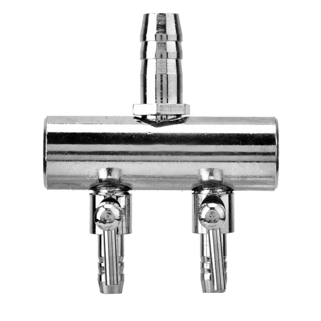 Stainless Steel Aquarium Fish Tank Air Flow 8mm Turn To 4mm Splitter Control Valve