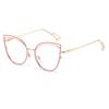Trendy Color Changing Glasses, Anti Blue Light Glasses, Women's Fashionable Flat Light Glasses, Cat's Eye Frames