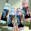 1PC Twin Tiger Wildlife 750ml Color Plastic Sports Water Bottle Leakproof Flip Straw Lid Suitable for Sports Office Home Use