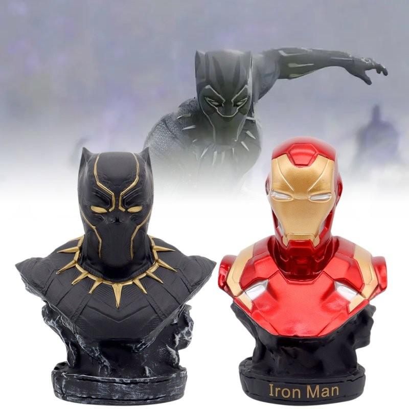 Atemberaubendes 16cm Eisen Schwarzer Panther Halbfigurenmodell Perfekt für Schreibtischdekoration Geschenke