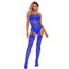 Sex underwear uniform jacquard onesie lace-up crotch tights stockings new w