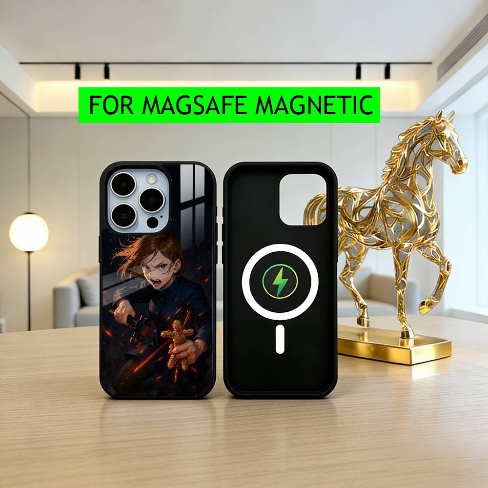 Jujut-su N-Nobara Kugisaki-NK K-Kaisen Phone Case For iPhone17,16,15,14,13,12,11 Plus,Pro Magnetic For Magsafe Wireless Charging
