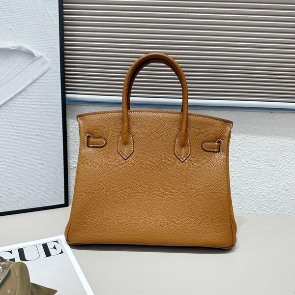 Gold Button Silver Cowhide Togo-202530 Genuine Leather Women's Bag Portable