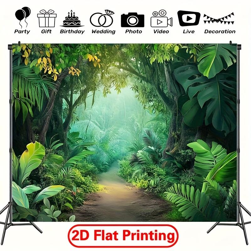 2D flat 1pc- Tropical jungle forest natural scenery polyester fabric photography background and party banner 130x150cm
