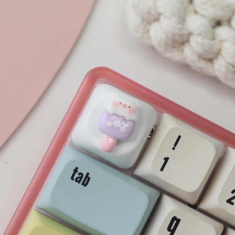 Customizable Piggy Theme Resin Keycaps Mechanical Keyboard Keycap Featuring Ergonomic And Slip Proof