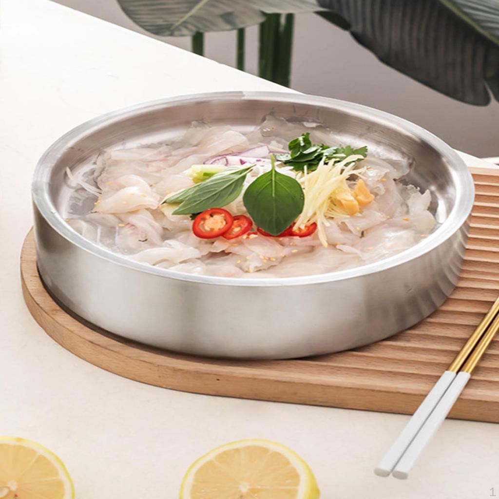 Chilled Serving Tray Appetizer Cold Platter Round Seafood Dish Server