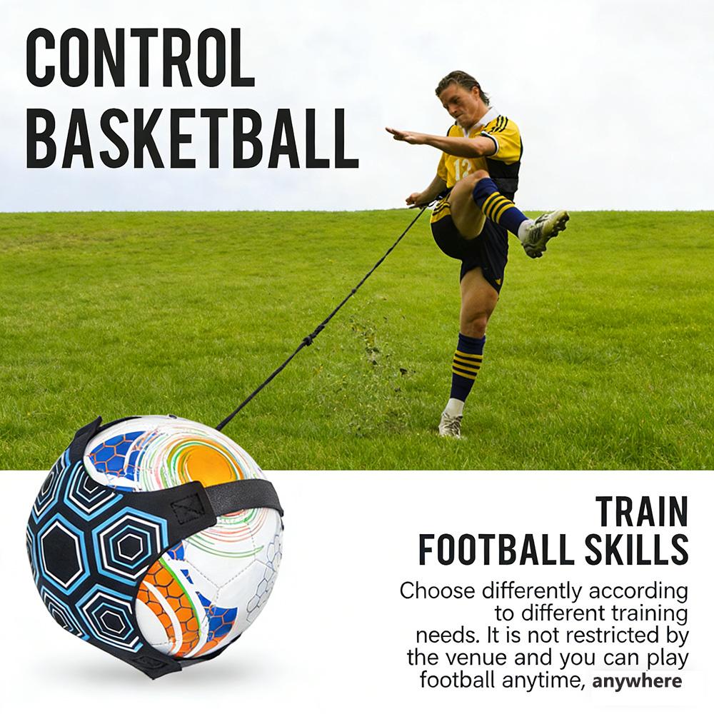 Football Kick Trainer Adjustable Soccer Training Elastic Belt Solo Soccer Ball Juggle Bag Auxiliary Rugby Training Equipment