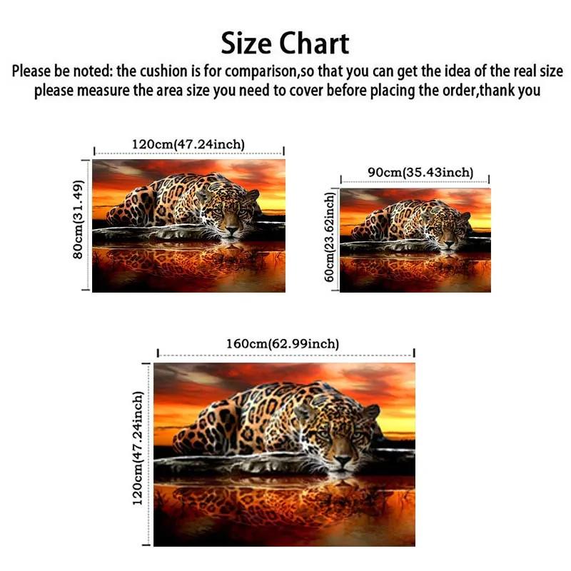3D-gedruckter Teppich mit Leopardenmuster – rutschfest, fusselfrei, schmutzabweisend, für Wohnzimmer, Schlafzimmer, Badezimmer, Fußmatte